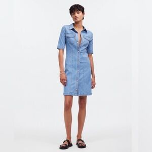 Madewell Denim Seamed Mini Shirtdress